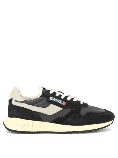 Autry Reelwind Low Top Nylon And Suede Sneakers In Black