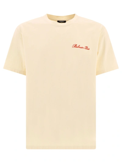 Balmain Signature Western T Shirt In White