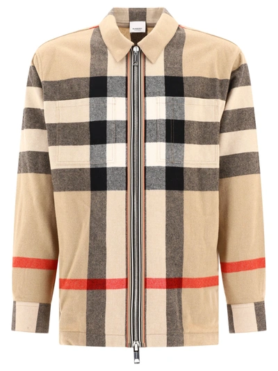 BURBERRY BURBERRY CHECK WOOL COTTON OVERSHIRT