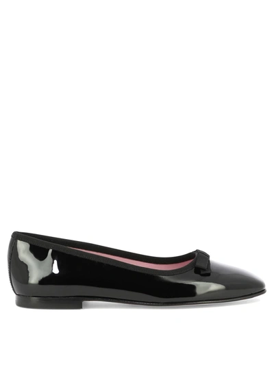 Carel Womens Black Bow-embellished Patent-leather Ballet Flats