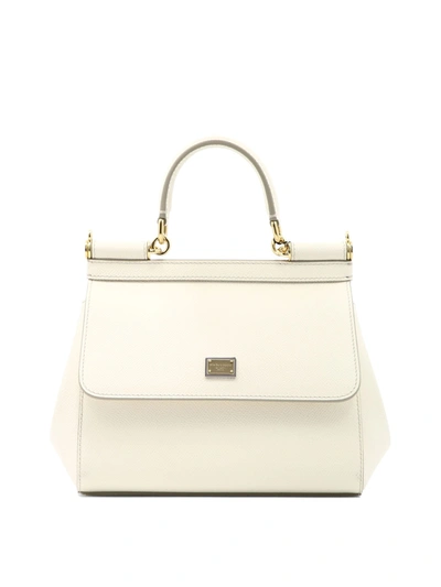 Dolce & Gabbana Small Sicily Handbag In White