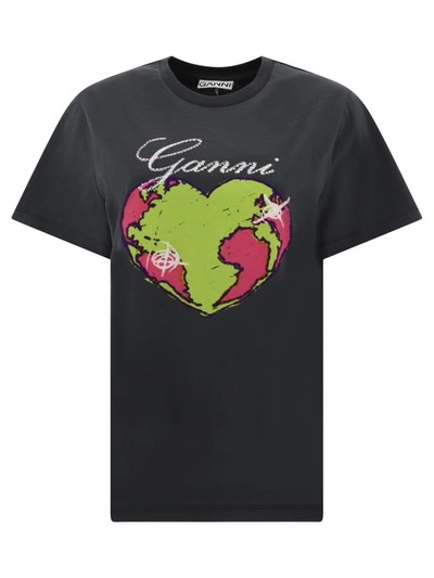 GANNI GANNI HEART T SHIRT