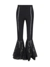 Charo Ruiz Trouk Broderie Anglaise Cotton-blend Flared Pants In Black