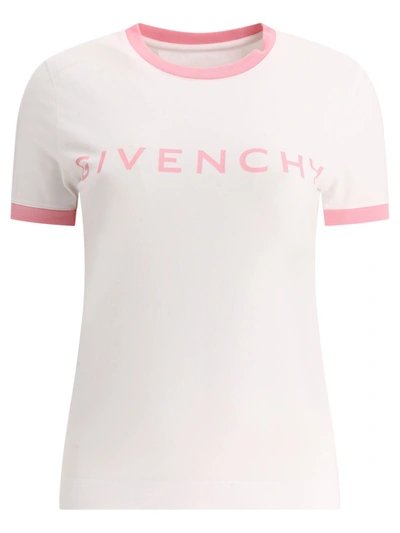 Givenchy Women's Archetype Slim Fit T-shirt In White/pink