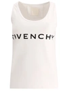 Givenchy Logo Scoop-neck Tank Top In White Black