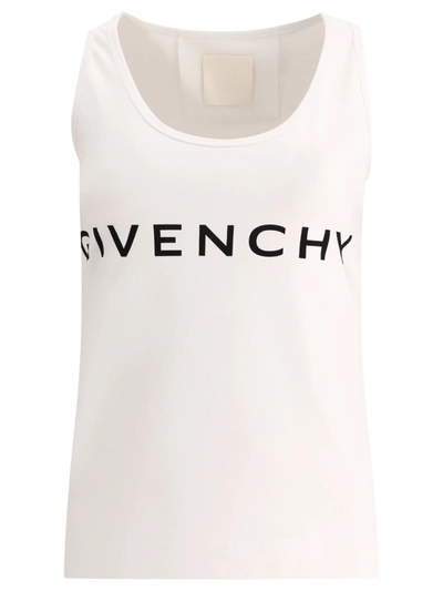 Givenchy Archetype Tank Top In White Cotton In White Black