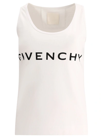 Givenchy Archetype Tank Top In White Cotton In White/black