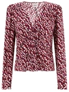 Isabel Marant Fuchsia Ruffled V-neck Blouse For Women