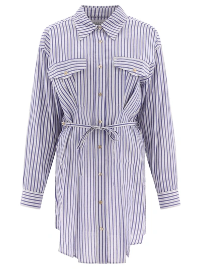 Isabel Marant Liliane Striped Shirt Dress In Blue