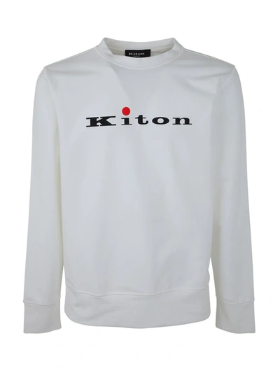 Kiton Round Neck Sweater In Blanco