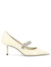 Jimmy Choo Bing 65 Pointed-toe Embellished Pumps In Nude
