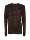 Md75 Round Neck Pullover In Yellow & Orange