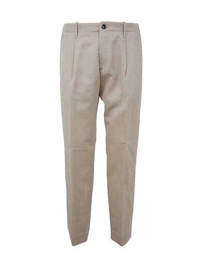 Nine In The Morning Fold Chino Trouser With Pence In White