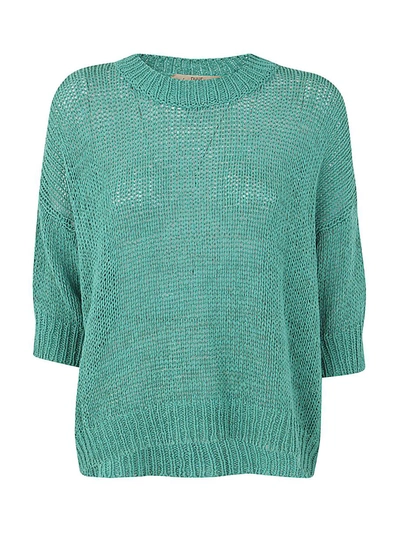 Nuur Short Sleeve Boxy Pullover In Green