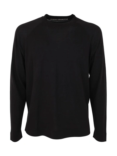 Original Vintage Style Cotton Silk T-shirt In Black