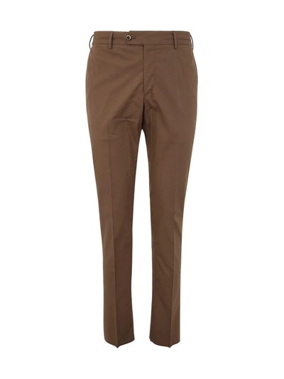 Pt01 Man Seersucker Trousers With Coulisse In Blue