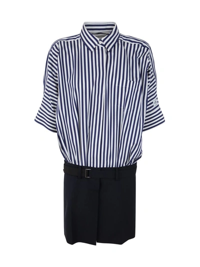 SACAI SACAI THOMAS MASON COTTON POPLIN DRESS CLOTHING