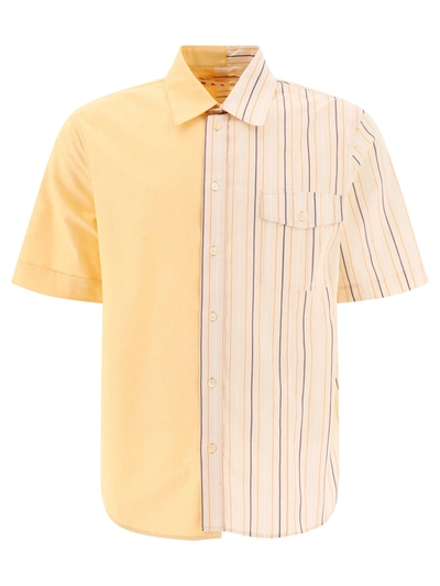 Marni Regular Fit Striped Shirt In Beige