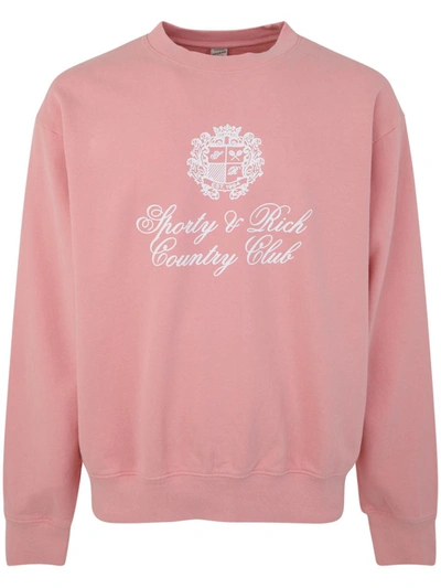 Sporty And Rich Sporty & Rich Country Crest Crewneck Clothing In Pink