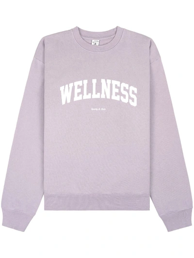 Sporty And Rich Wellness-print Cotton Sweatshirt In Pink