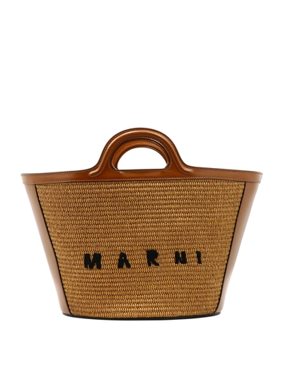 Marni Tropicalia Handbag In Brown
