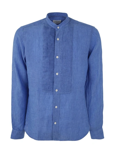 Tintoria Mattei Plastron Linen Shirt In Blue