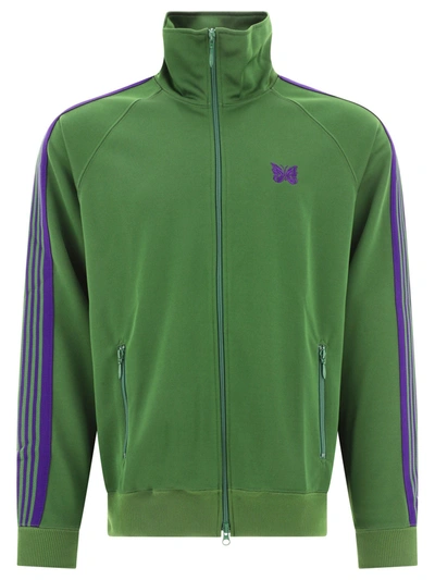 Needles Logo-embroidered Zip-up Bomber Jacket In Green