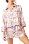 FREE PEOPLE PILLOW TALK SATIN SHORT CROP PAJAMAS