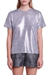 MAJE TAME METALLIC T-SHIRT