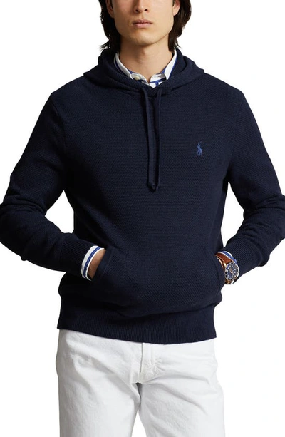 Polo Ralph Lauren Men's Thermal Knit Hoodie In Navy Heather