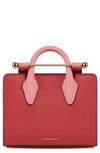 Strathberry Nano Leather Tote In Raspberry Red/ Candy Pink