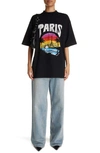 BALENCIAGA PARIS TROPICAL RELAXED FIT STRETCH JERSEY GRAPHIC T-SHIRT
