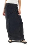 BDG URBAN OUTFITTERS WASHED RIB SEAM DETAIL KNIT MAXI SKIRT
