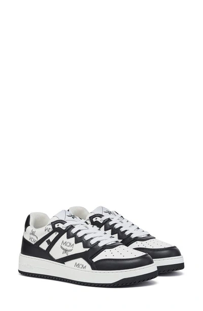Mcm Neo Terrain Monogram Sneaker In Black & White