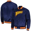 Mitchell & Ness Navy Golden State Warriors Hardwood Classics  Throwback Wordmark Raglan Full-snap Ja In Navy