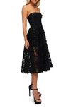 Helsi Florence Strapless Lace Applique Midi Dress In Black