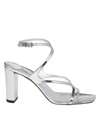 Jimmy Choo Mirror Effect Leather Sandal Silver Color In Silver