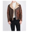Belstaff Danescroft Leather-trimmed Shearling Jacket In Brown