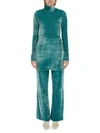 Jil Sander Blue Solid Turtle Neck Top In Green