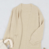 Anna-kaci Long Sleeve Overcoat Sweater Open Front Cardi In White