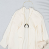 Anna-kaci Open Front Wide Lapel Waterfall Relaxed Cardigan In White
