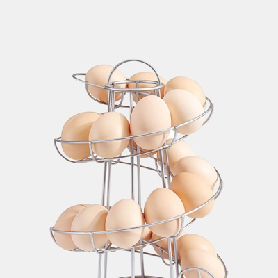 Vigor Egg Holder Countertop Freestanding Wired & Spiral Medium Egg Display Egg Holder For Fresh Eggs In Grey