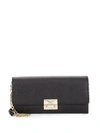 KARL LAGERFELD Crosshatched Leather Clutch,0400089380648