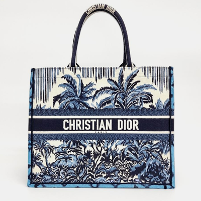 Pre-owned Dior Christian  Book Tote Bag 42 In Blue