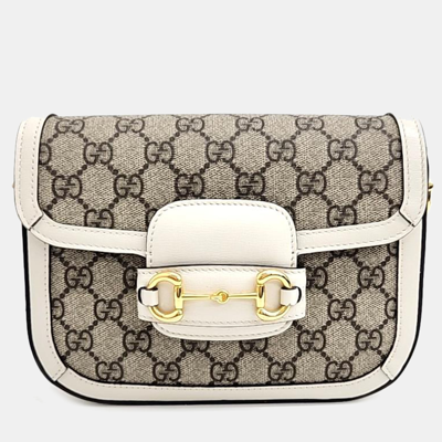 Pre-owned Gucci Horsebit 1955 Mini Bag In Beige