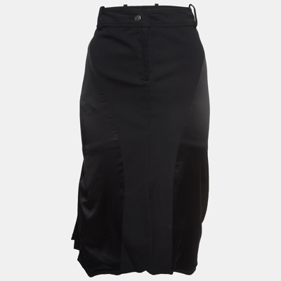 Pre-owned Dior Black Silk Draped Trousers S