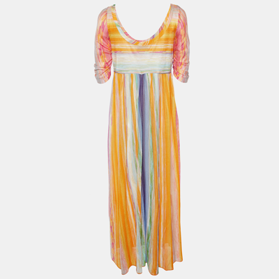 Pre-owned Missoni Multicolor Patterned Knit Maxi Dress M