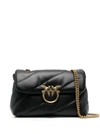 PINKO 'LOVE CLASSIC PUFF' BLACK SHOULDER BAG WITH DIAGONAL MAXI QUILTING IN LEATHER WOMAN PINKO