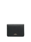 Apc Bifold Leather Wallet In Black