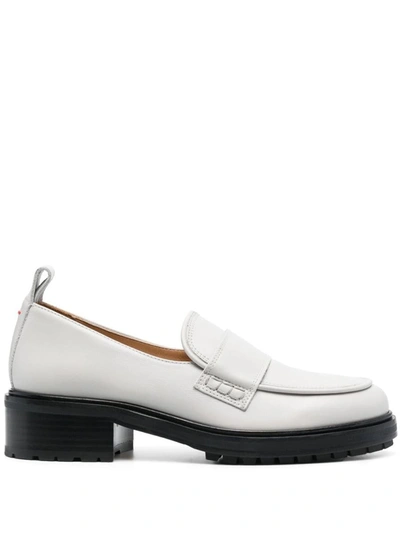 Aeyde Ruth 40mm Round-toe Loafers In White
